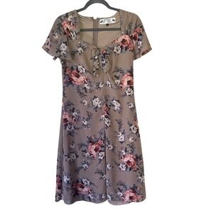 Hell Bunny Vixen Holly Dress M Rockabilly‎ Retro Sheer Sleeve Fairy Church